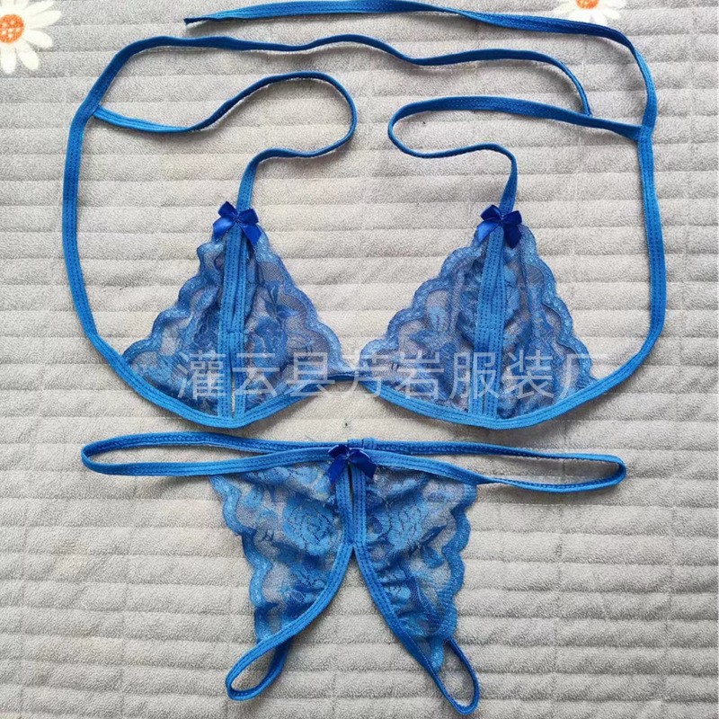Picture of A large number of wholesale crotch-free single bow fun lace underwear women's sexy passion thong large size T pants