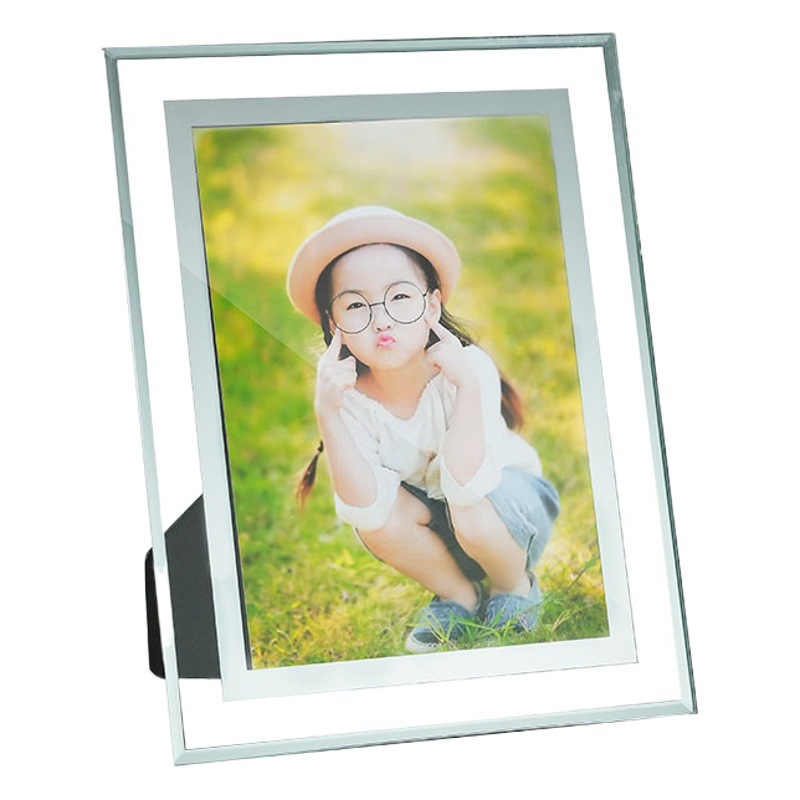 Transparent 7-inch glass photo frame 7-inch travel commemorative crystal photo table studio children's photography photo frame wholesale