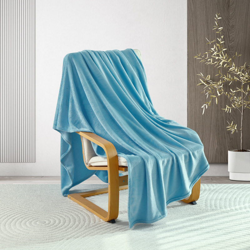 Picture of Flannel Blanket, Coral Fleece Solid Color Blanket, Nap Blanket, Office Shawl Blanket, Throw Blanket, Nap Blanket, Gift for Sales Promotion