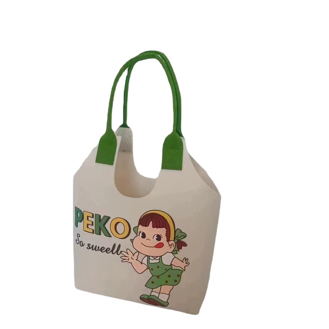 New Cartoon Printing Portable Vest Bag Large Capacity Cute Felt Tote Bag Hand Gift Felt Bag Gift Bag