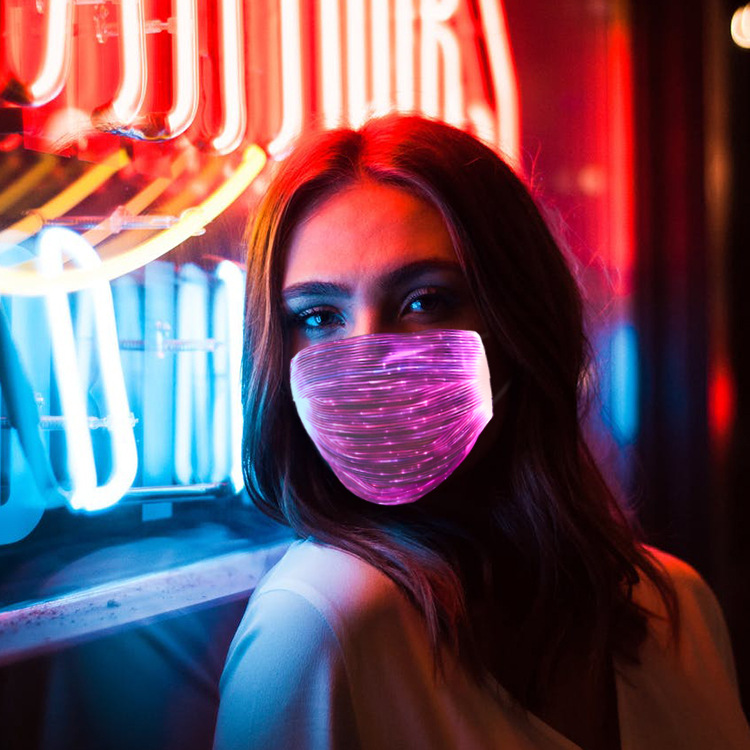 Source Manufacturer Led Light-Emitting Mask Halloween Colorful Fiber Optic Adult Fluorescent Dance Mask Colorful Glow-In-The-Dark