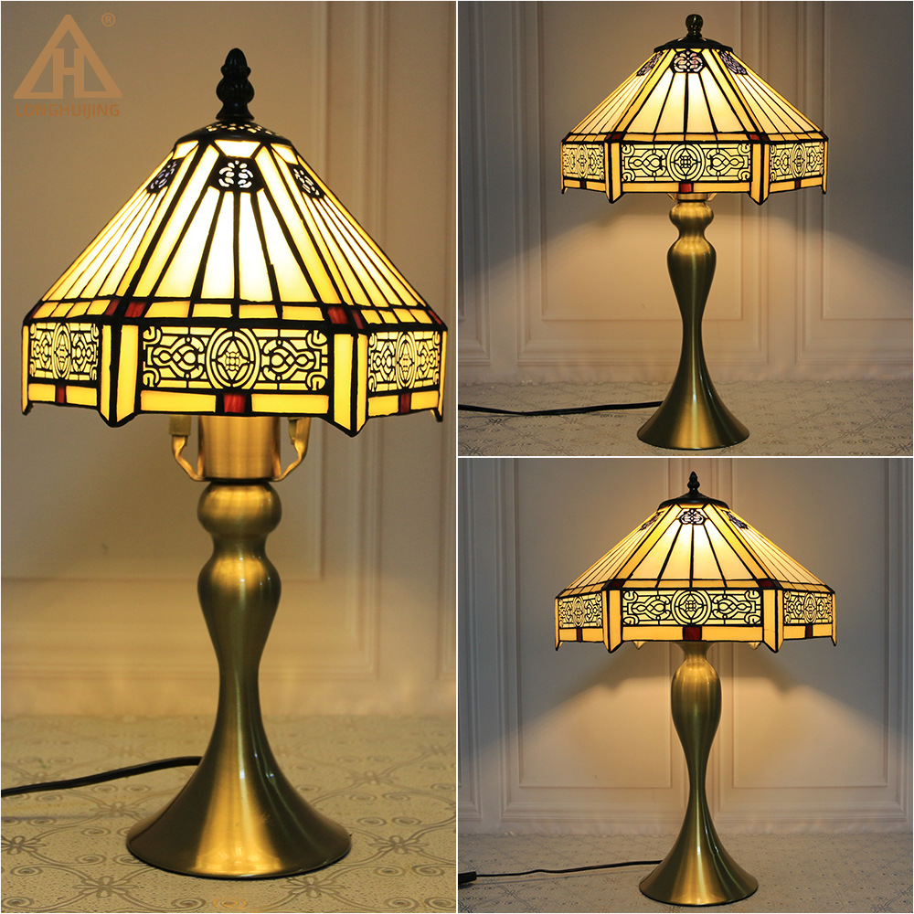 Tiffany table lamp European-style Creative lamp 8-inch 12-inch 16-inch retro cozy living room study bedroom decorative lamp
