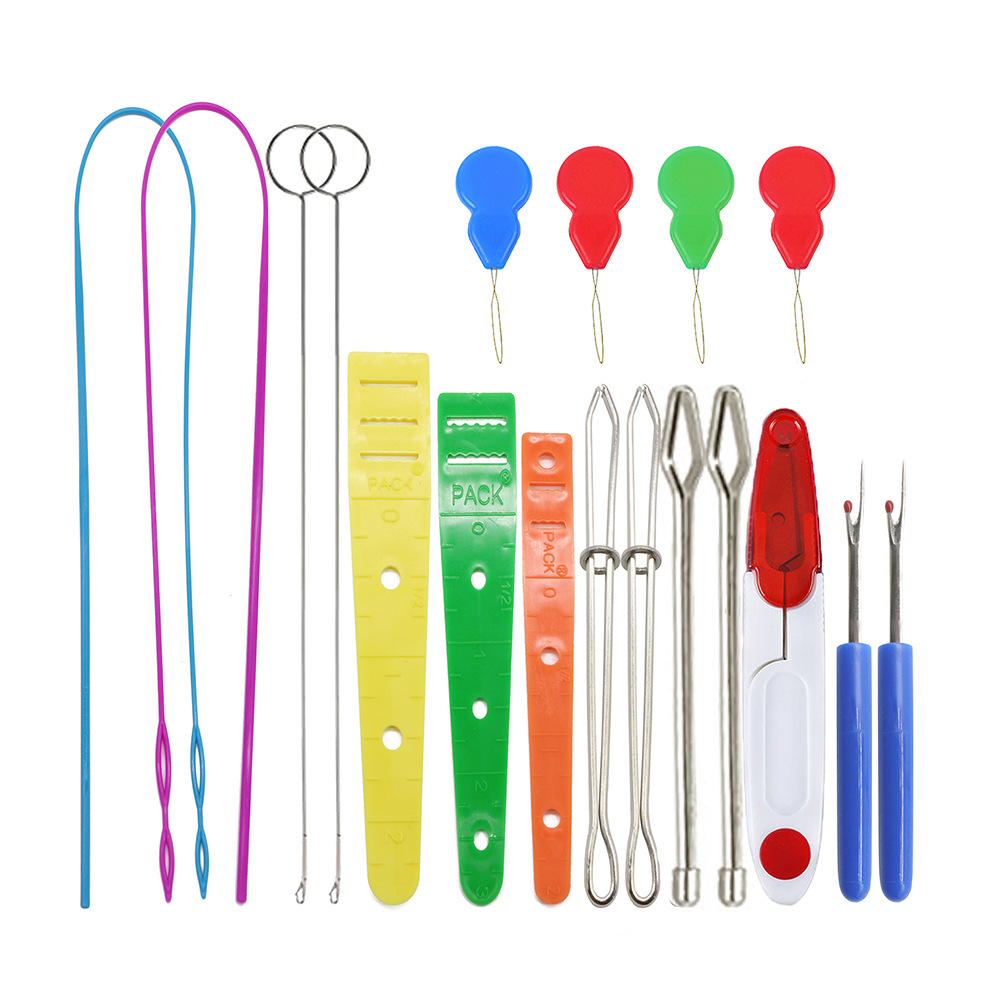 Picture of Amazon Elastic Band Threading Tool Set Long Plastic Threader Lead Wire Double-Hole Threading Clamp Sewing Tool