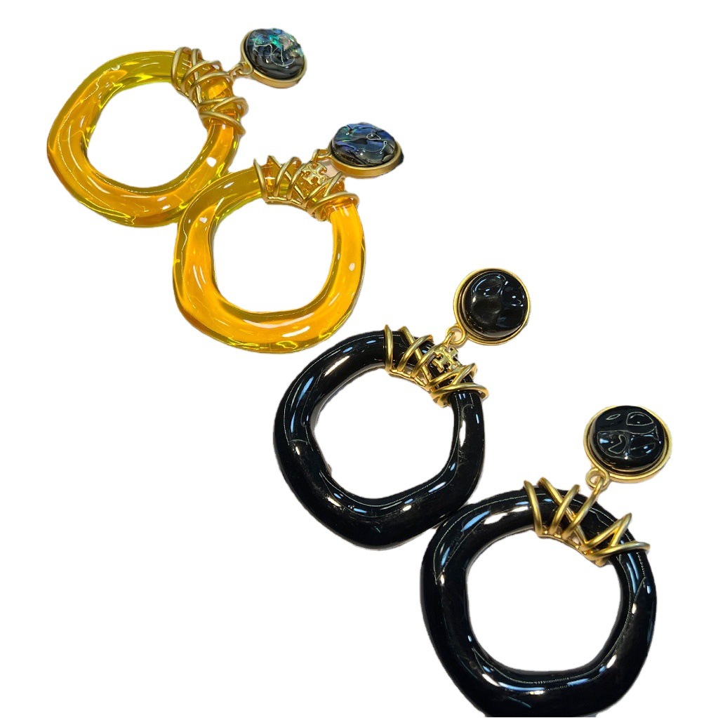 Middle Ancient Marking Earrings French Circle Gold Plated Retro Atmospheric Light Luxury High-end vintage Earrings Earrings Earrings