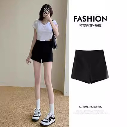 Shorts Women's Summer Small plus size Anti-running Light Bottoming Safety Pants Black High Waist Korean Style Casual All-match Women's Clothing
