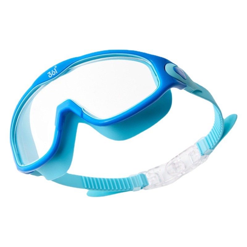 361 large frame swimming goggles eye protection waterproof anti-fog HD children men and women transparent diving glasses swimming cap set