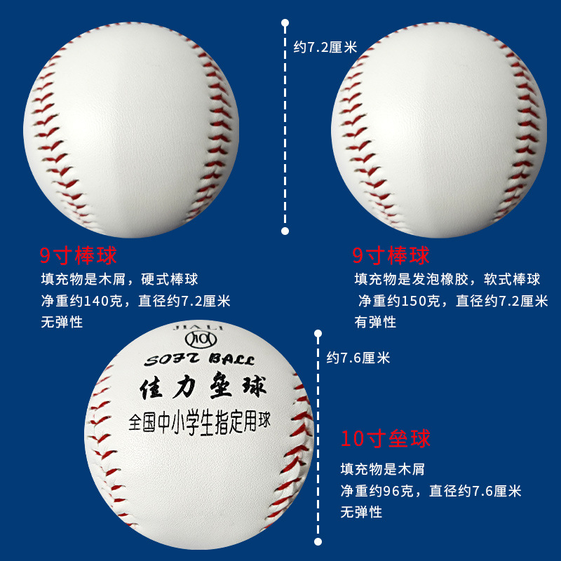 Picture of Softball Super Hard Primary School Students 10inch Softball 9inch Soft and Hard Solid Baseball Game Training Special Baseball for High School Entrance Examination