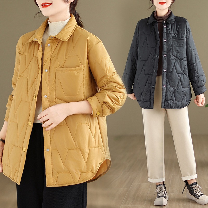 Real shot autumn and winter women's coat 2024 new Korean version of loose casual cotton-padded warm padded plus size art cotton-padded jacket