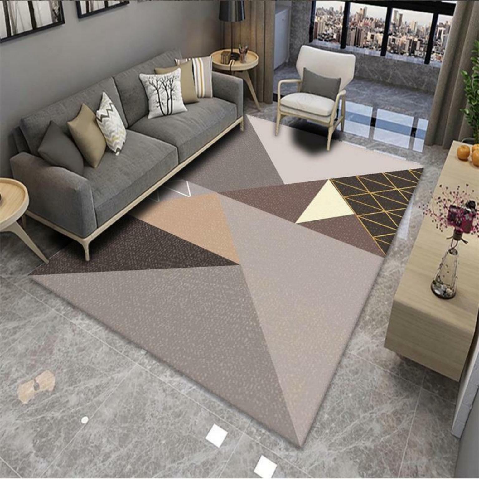 Picture of Modern Simple Living Room Carpet Geometric Pattern Home Study Sofa Printing and Dyeing Carpet Homestay Hotel Carpet Floor Mat