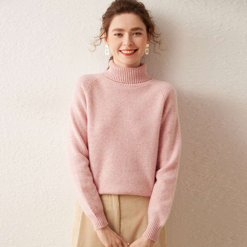 Picture of Autumn and Winter New Cashmere Turtleneck Cashmere Sweater Women's 2024 Loose Thickened Pullover Sweater Wool Knitted Base Shirt