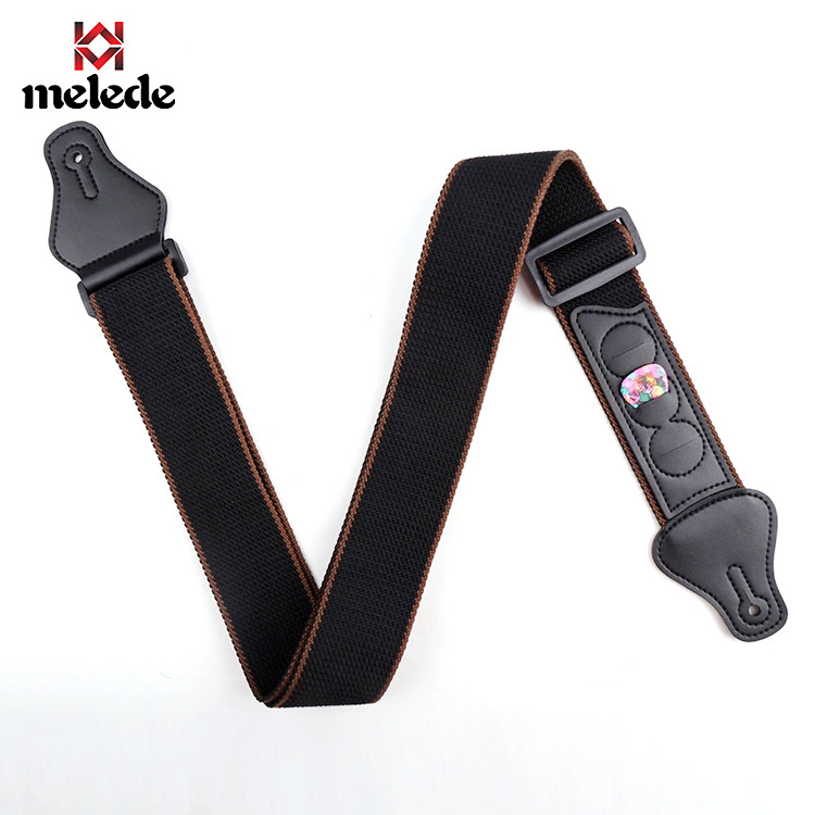 Picture of Amazon's Hot-Selling Black Pure Cotton Guitar Belt, Folk Guitar Popular Strap, Multi-Functional Three-Pull Piece in Stock