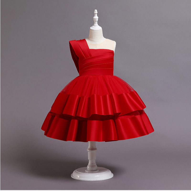 Picture of Girl's Western-style Birthday Princess Dress Poncho Children's High-end Evening Dress Girl's Host Piano Performance Dress