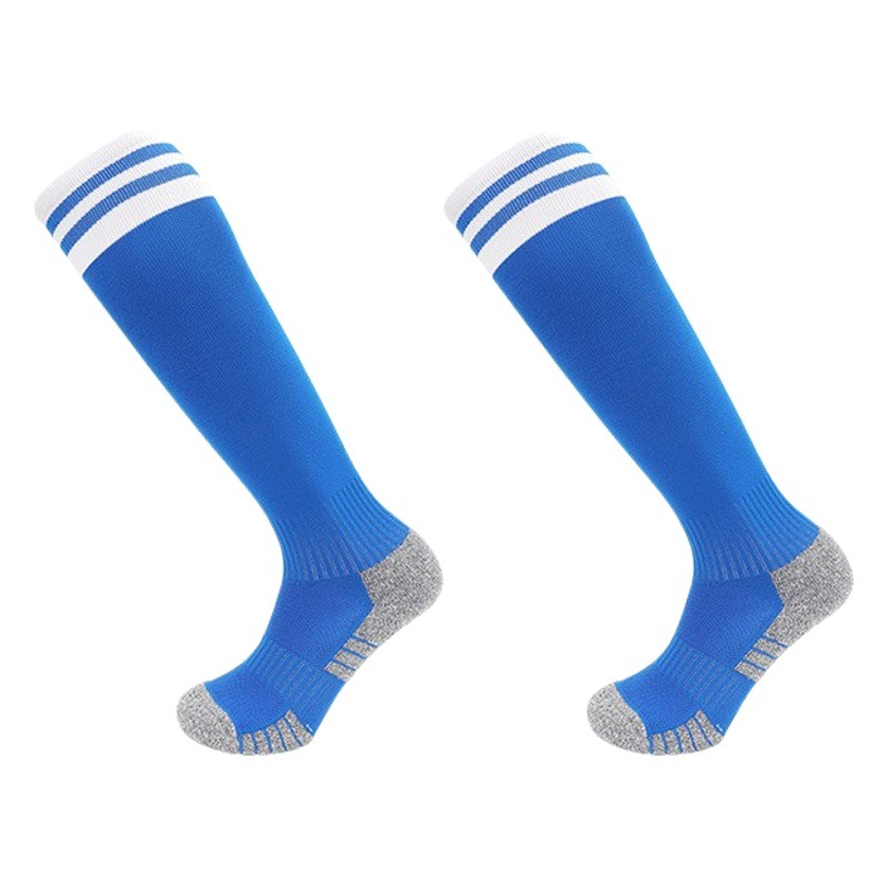 Cross-border Three-bar Stockings Non-slip Football Socks Over-knee Sweat Absorbing Professional Training Thickened Towel Bottom Sports Socks