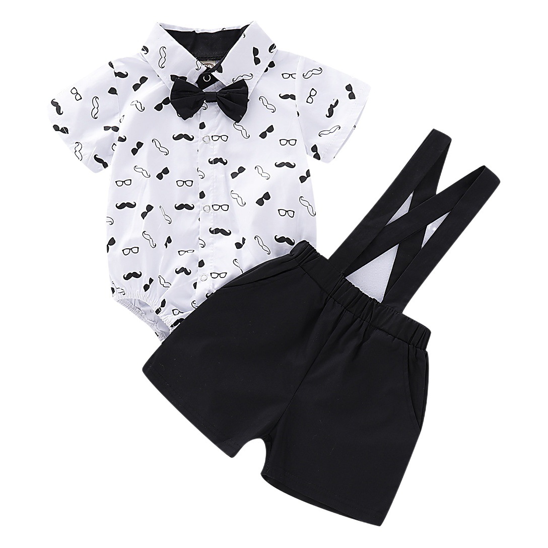 Cross-Border European and American Baby Boy Gentleman Triangle Harem Suit Summer New Boys' Dress Children's Clothing Manufacturer Wholesale