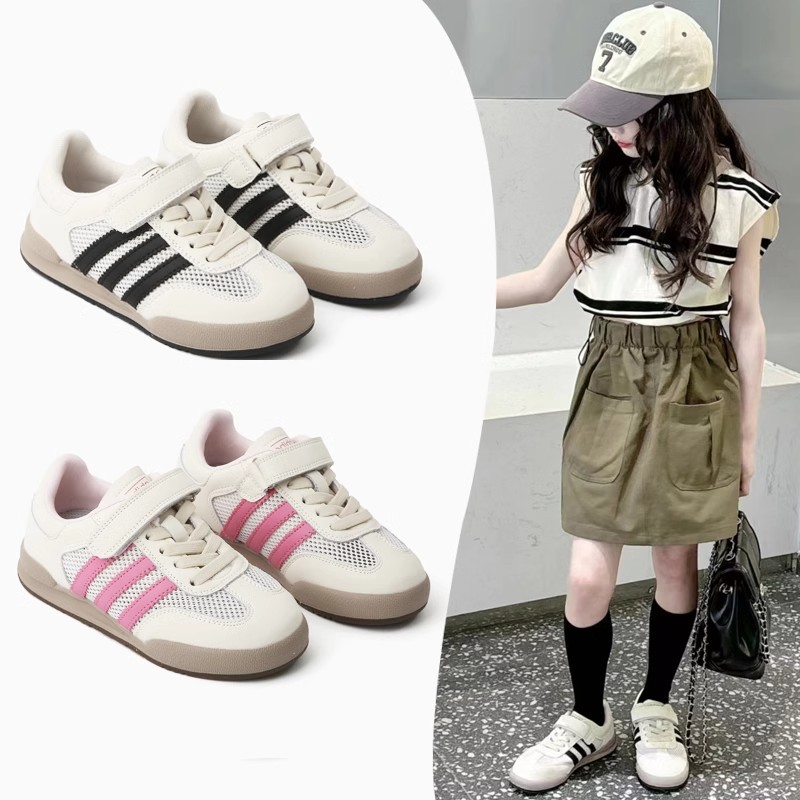 Girls' Shoes 2025 Spring and Summer New Boys' Mesh Single Mesh sneaker Breathable Soft Sole Children's Soft Board Shoes