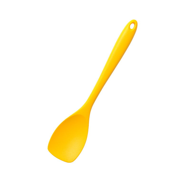 Picture of New Chinese Yellow All-inclusive Silicone 8-piece Kitchen Tools Kitchenware Set Cooking Shovel Spoon Stir-frying Shovel with Storage Bucket