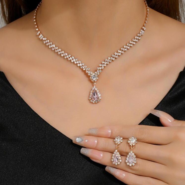 Picture of Bridal Jewelry suit Bracelet Cross-border Explosions Necklace Earrings Wedding Women Evening Dress Accessories Two-piece Set