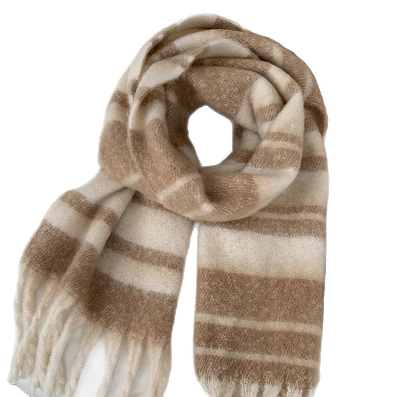 Picture of Maillard new striped scarf women's autumn and winter thickened warm neck snood student versatile solid color scarf manufacturer cross-border