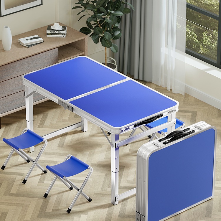 Folding Table Outdoor Stall Small Table Foldable Portable Aluminum Alloy Camping Style Picnic Table and Chairs Promotional Table