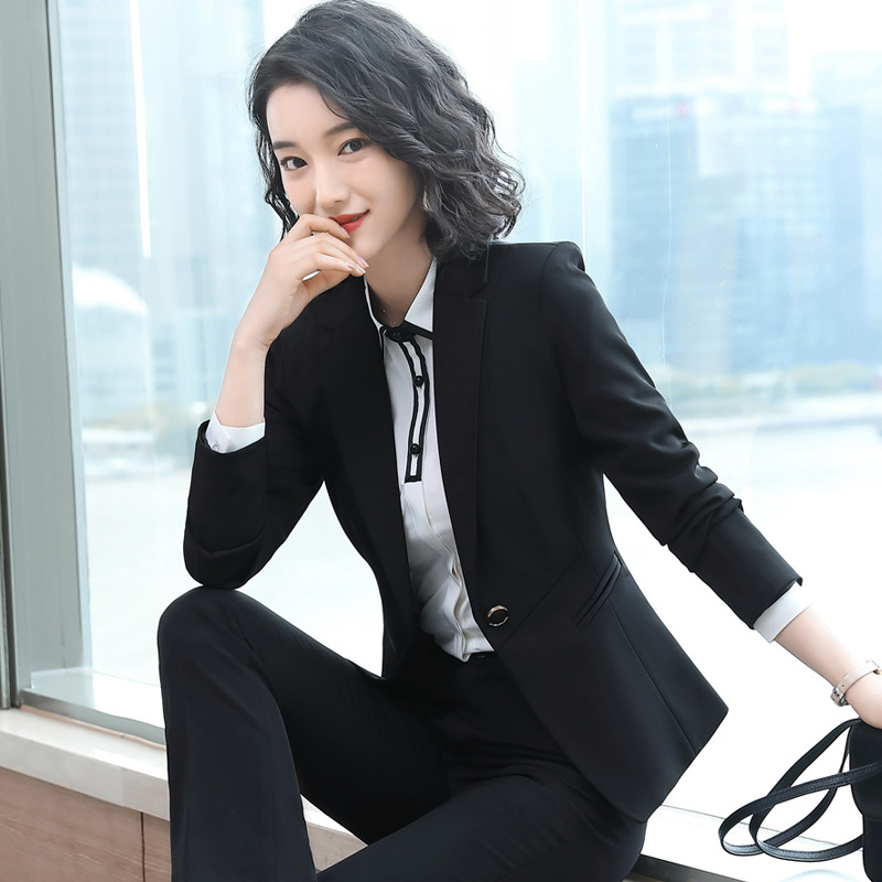 Professional suit Women's Fashion Elegant Suit Autumn and Winter Korean Style Work Business Dress Suit Hotel Front Desk Work Clothes