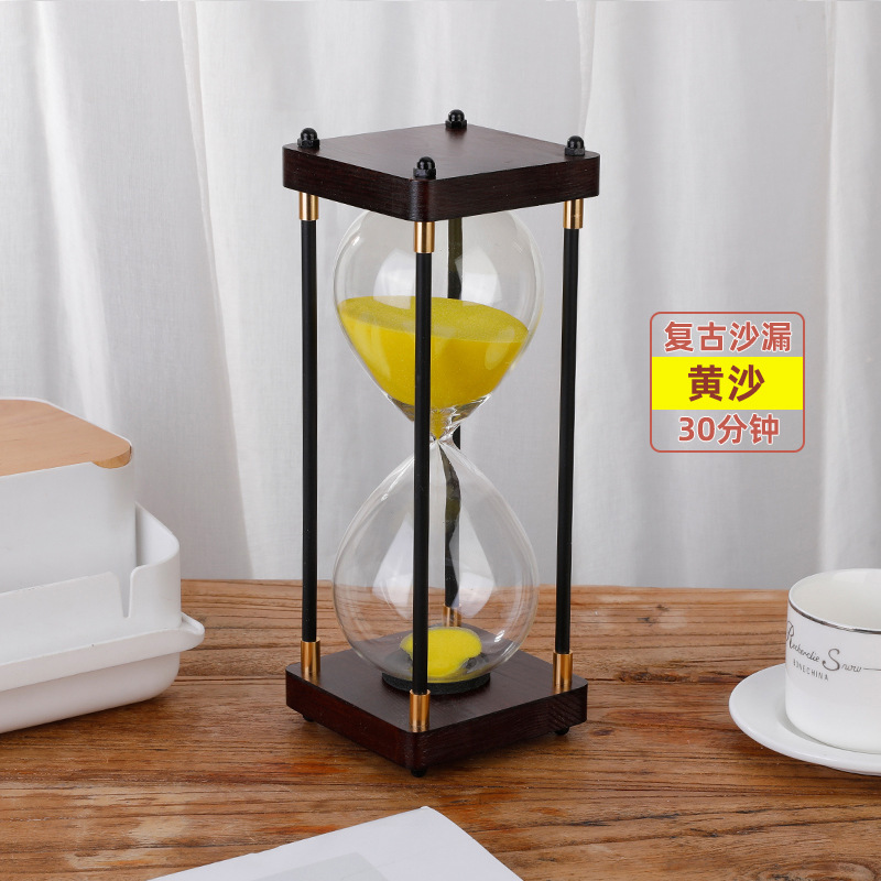 Picture of Retro Hourglass Ornaments 30/60 Minutes Hourglass Timer Chinese Valentine's Day Birthday Gift Creative Desktop Accessories