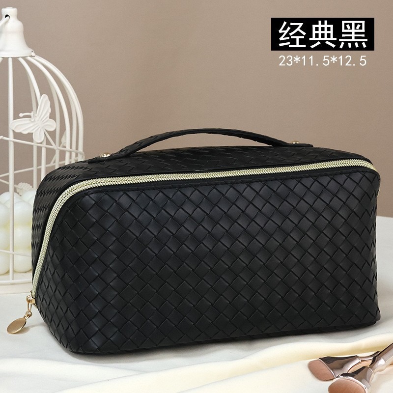 Picture of Cross-border Hot PU Leather Cosmetic Bag Multifunctional Checkerboard Pillow Bag Large Capacity Waterproof Travel Portable Toiletry Bag