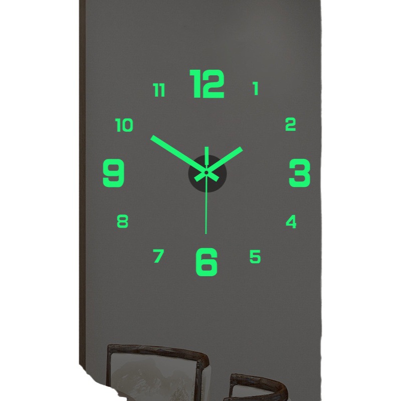 Creative Simple Luminous Digital Clock European Style DIY Silent Wall Clock Study Living Room Punch-Free Wall Sticker Clock