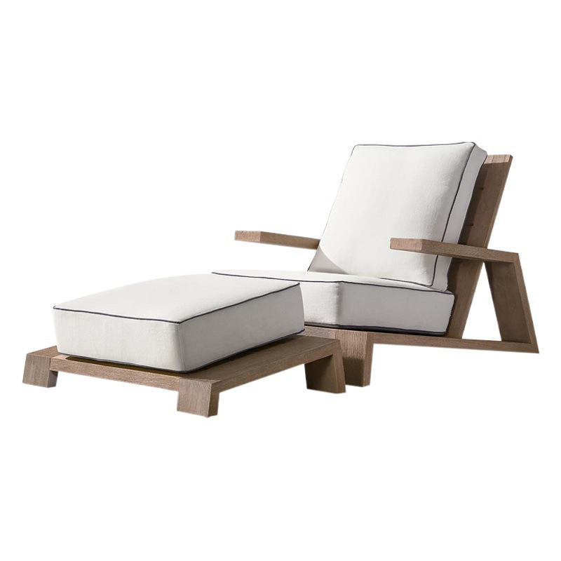 High-grade outdoor teak sofa courtyard villa outdoor solid wood sofa coffee table leisure balcony combination outdoor furniture