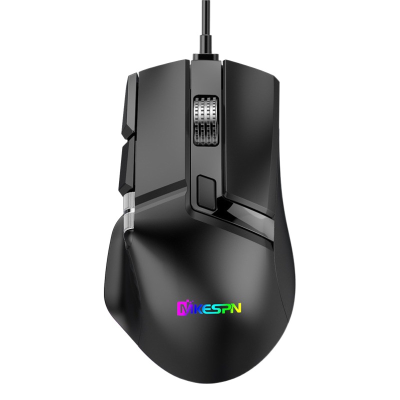 10-Button Dual-Wheel Rocker Full-Speed Rgb Macro-Definition Gaming Mouse, Computer Accessories Rgb E-Sports Gaming Mouse