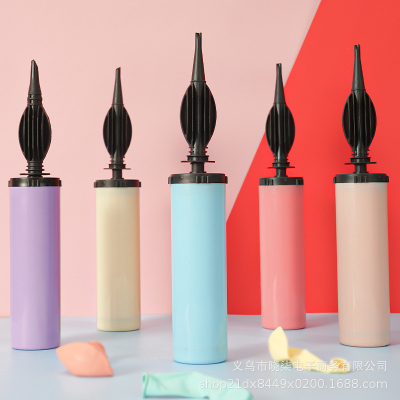 Picture of Balloon Hand Push Inflator Macaron Color Balloon Inflation Tool Portable Hand Push Inflator Pump