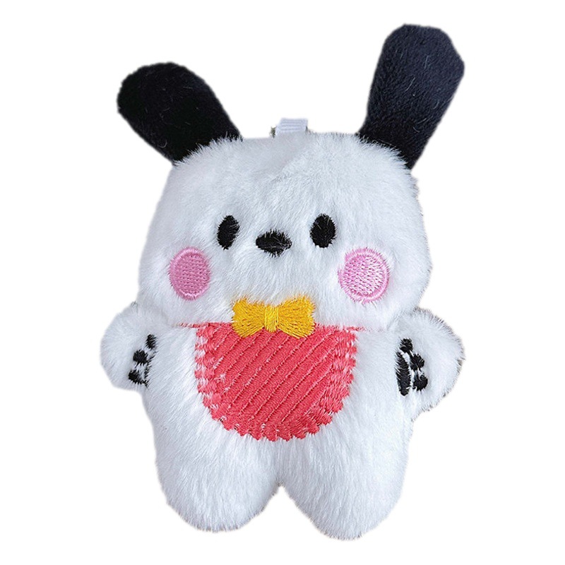 Cartoon Plush Bib Afraid of Dog Pendant Girl's Heart Schoolbag Pendant Long Hair Creative Doll Plush Doll