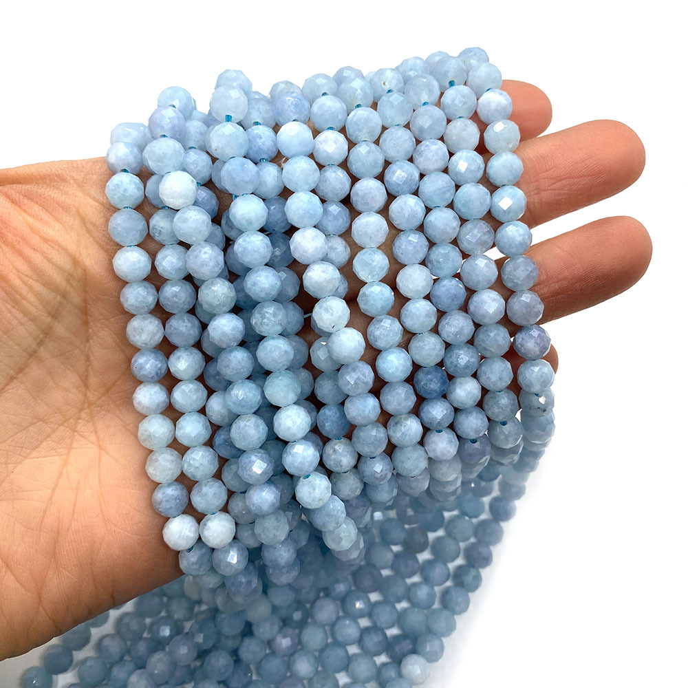 Picture of Natural stone cut surface loose beads 6mm round ball Hailanbao straight hole beaded DIY bracelet jewelry accessories wholesale
