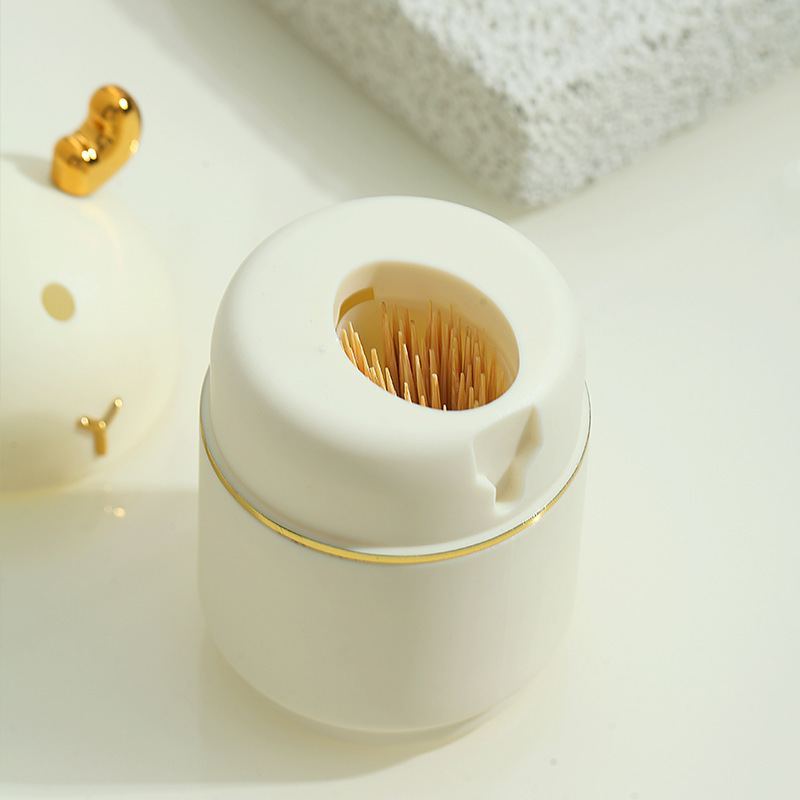 Picture of Light Luxury Household High-end Creative Cartoon Cute Fawn Toothpick Box Automatic Push-up Toothpick Holder Toothpick Bottle
