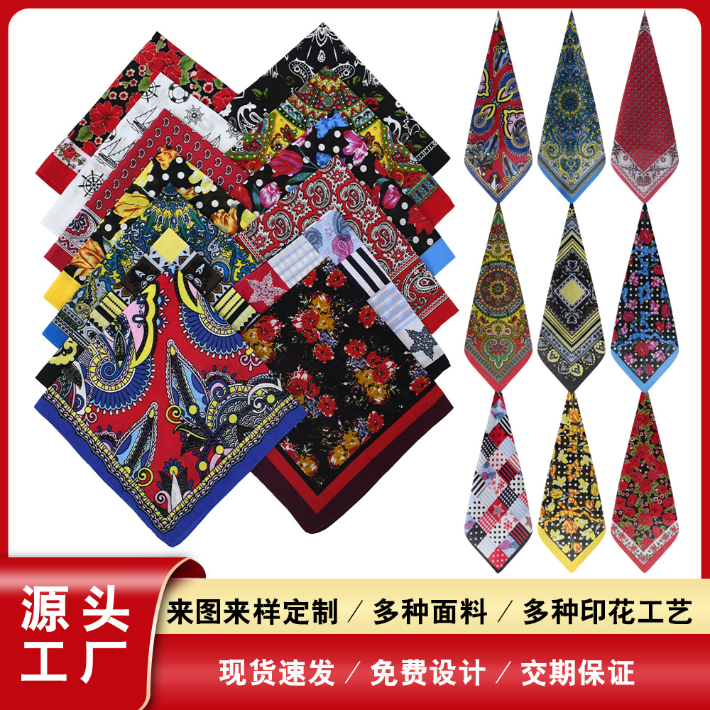 Cross-border Amazon versatile fashion floral scarf cotton personality hip hop scarf retro ethnic scarf wholesale