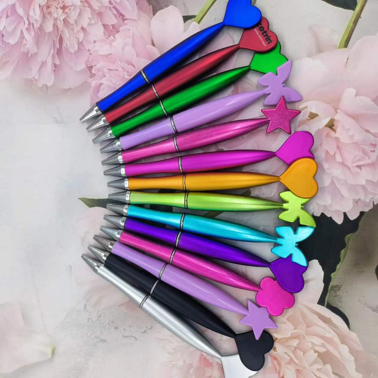 Spot supply creative love ballpoint pen butterfly pen five-pointed star Mermaid pen flower shape ballpoint pen