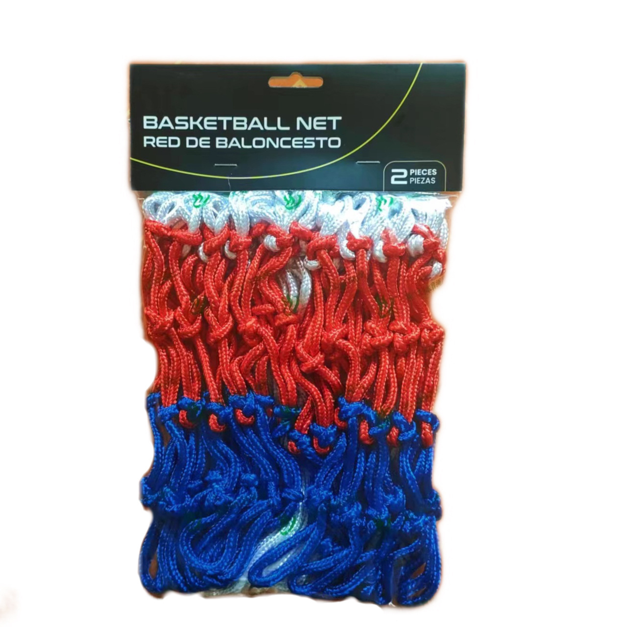 Picture of Three-color woven basketball net for indoor and outdoor activities and competitions. Detachable basketball stand. Net shot basketball frame net