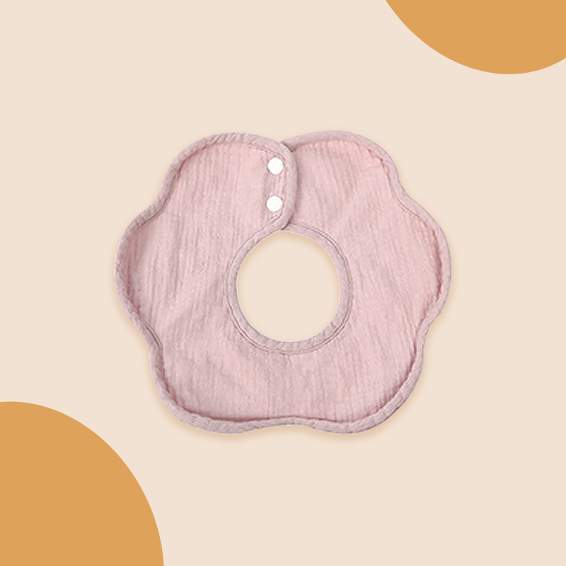 Picture of Gauze Peas Velvet Baby Petal Bib Pure Cotton Baby Sipe Towel Pure Cotton Waterproof Autumn and Winter Thickened Newborn Bib