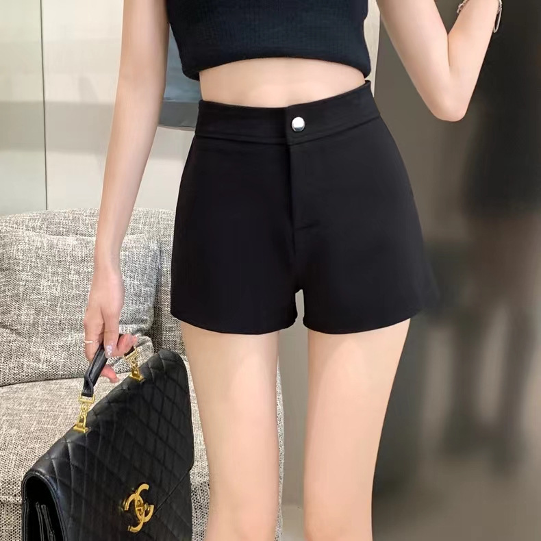 Black Lower Body Missing Suit Pants 2023 Summer Thin High Waist Slim A- line Tight Girl Pants