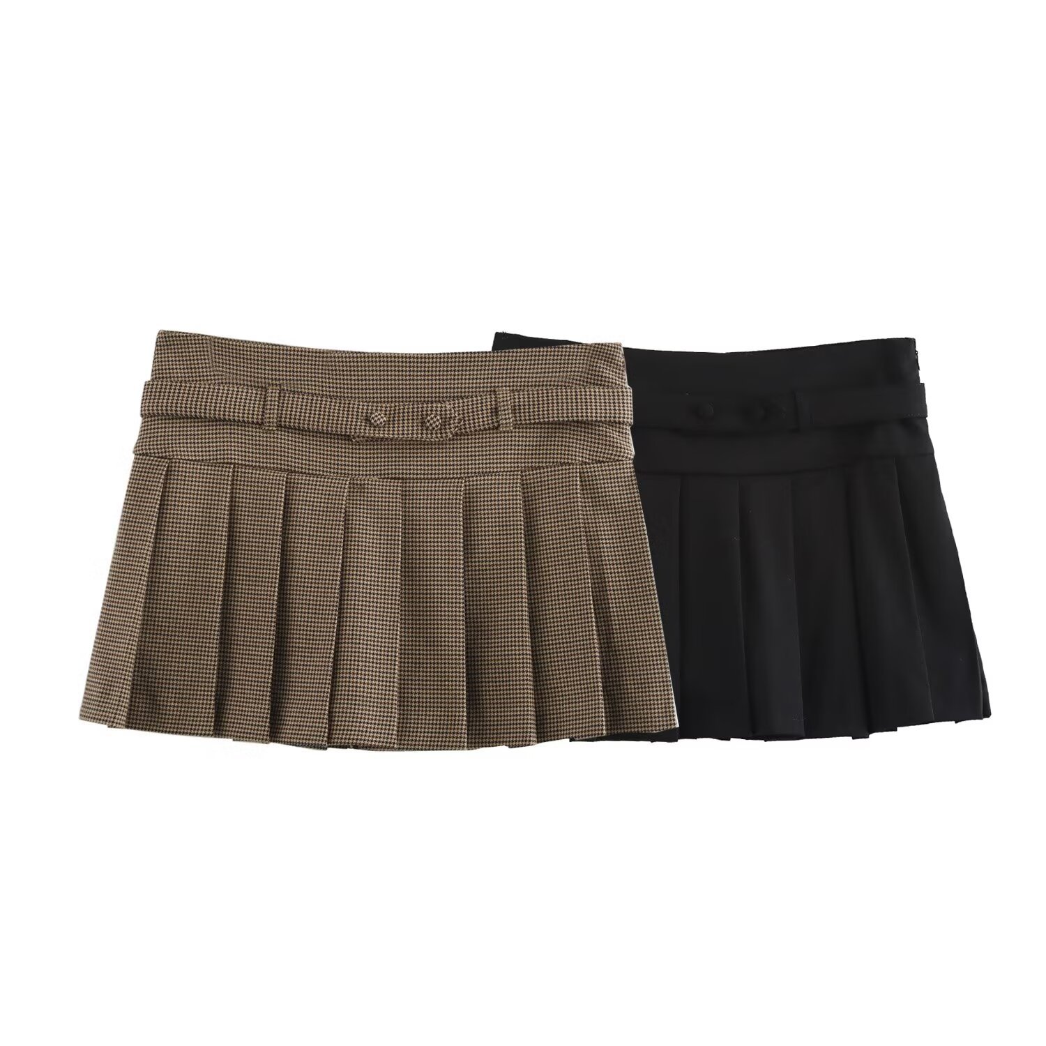 ZA cross-border women's clothing wholesale European and American style new high waist pleated skirt fashion Joker academic style skirt 3067404