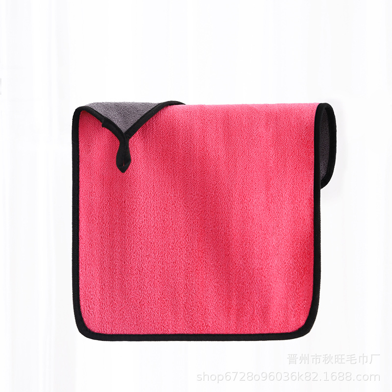 Picture of Manufacturer Wholesale Double-Sided Cleaning Towel Car Special Absorbent Car Wiping Towel Rag Coral Velvet Thickened Small Towel