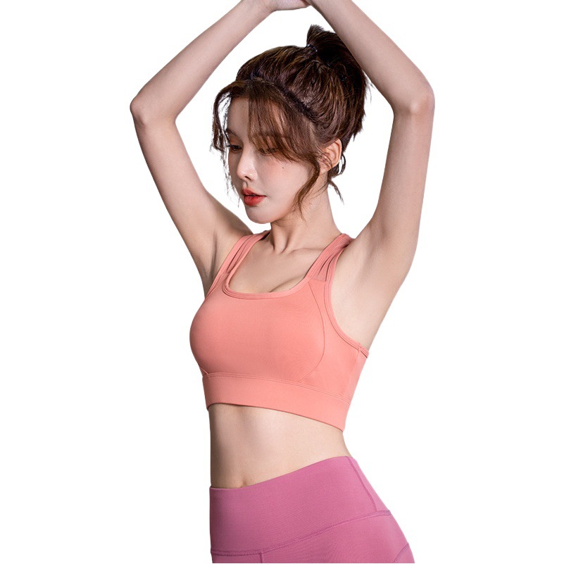 Juyitang Sports Underwear Women's Shockproof Running Mesh Beautiful Back Fashion Wide Shoulder Bra European and American Push-up Bra