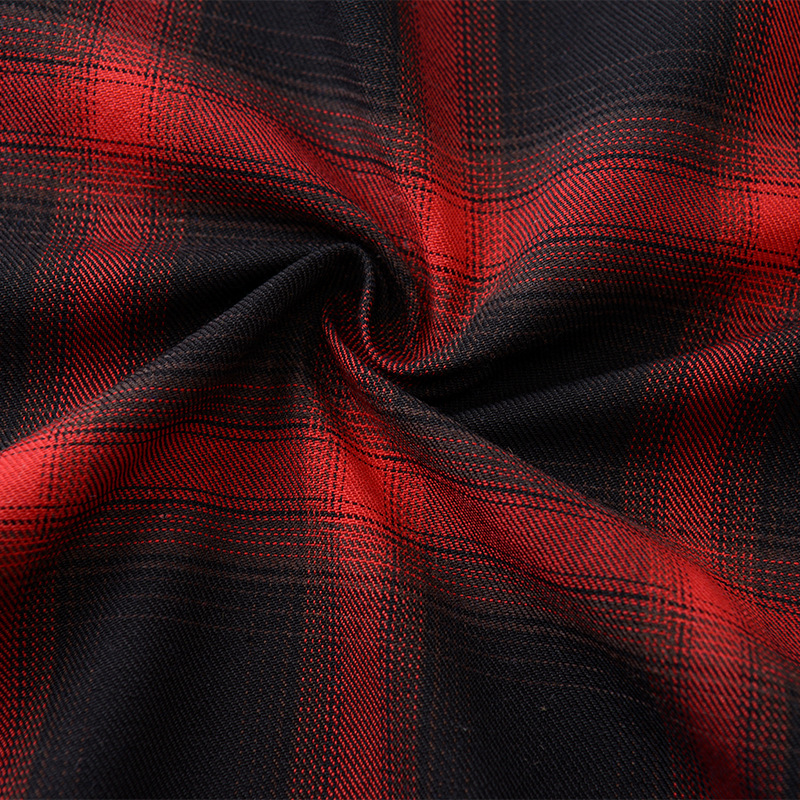 Picture of in stock Polyester Cotton Yarn-dyed Plaid Fabric Thickened Shirt Jacket Pants Plaid Fabric Men's Shirt Plaid Fabric