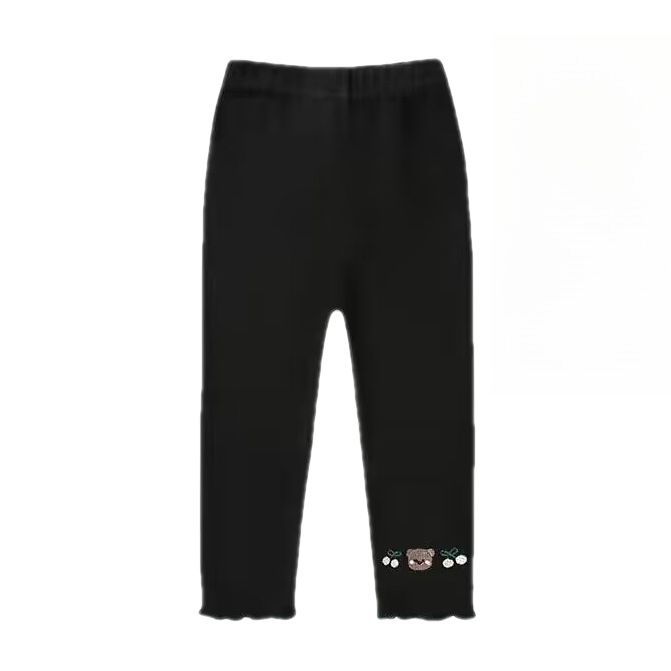 Picture of Foreign Trade Summer Clothes for Girls, Bear Cherry Embroider, Fashionable Ice Silk Thin Outer Wear Pants for Small and Medium-Sized Children