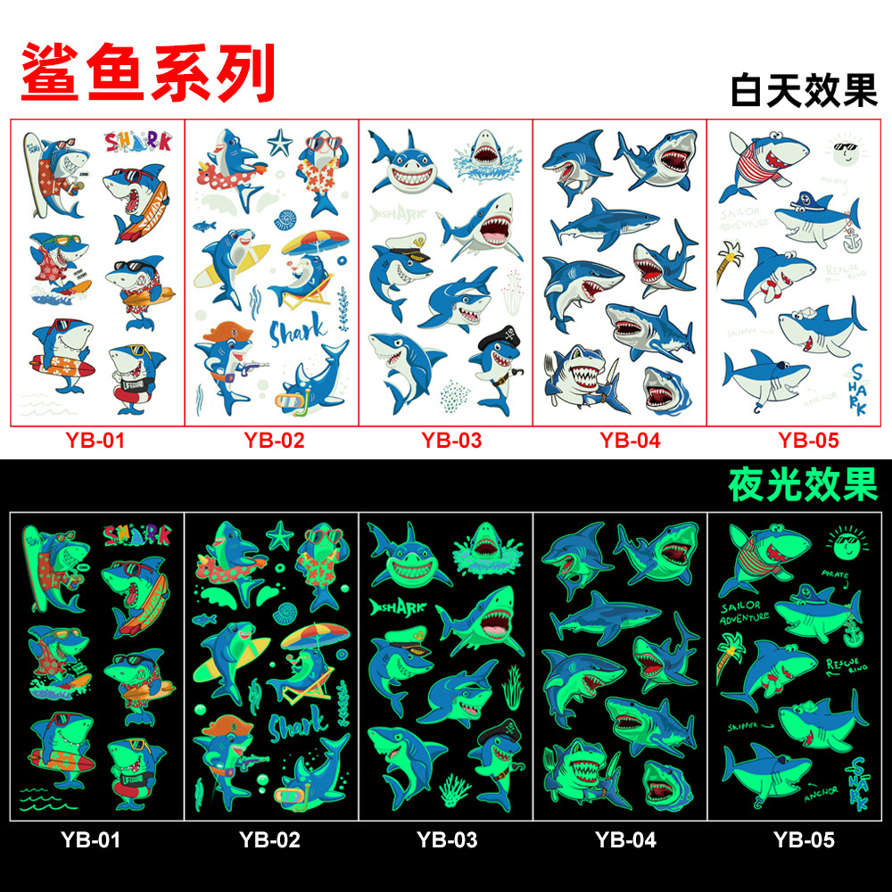 Picture of Amazon New Luminous tattoo Sticker Kids Cartoon Bonus Party Gift tattoo Cross Border Temporary Sticker