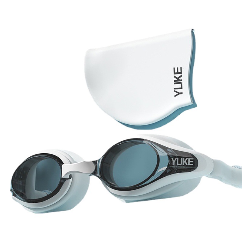 Swimming Goggles Women HD Waterproof Anti-fog Myopia with Power Men's Professional Swimming Glasses Diving Equipment Swimming Cap Set