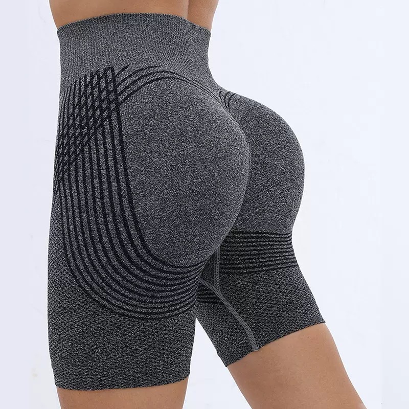 Picture of European and American hot selling seamless hip lifting fitness pants belly contracting tight high waist peach hip yoga pants wholesale