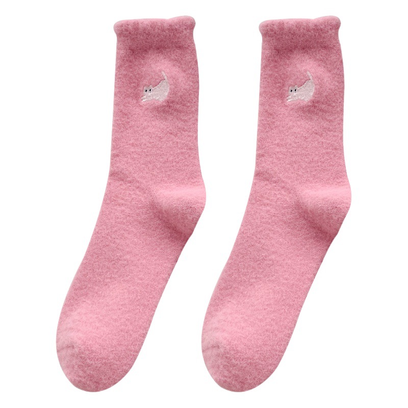 Thick socks for women autumn and winter thickened fleece-lined warm mid-calf length socks winter Australian velvet home floor sleeping confinement stockings