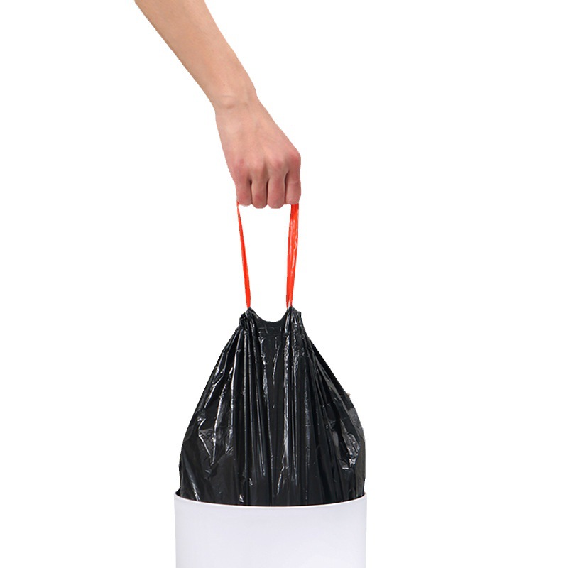 Picture of Drawstring Garbage Bags, Thick Type for Household Use, with Handles, Self-Sealing, Non-Dirty Hands, Disposable Plastic Bags