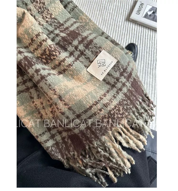 Picture of Cross-border solid color new imitation cashmere scarf women's autumn and winter thickened warm shawl solid color student scarf men's wholesale