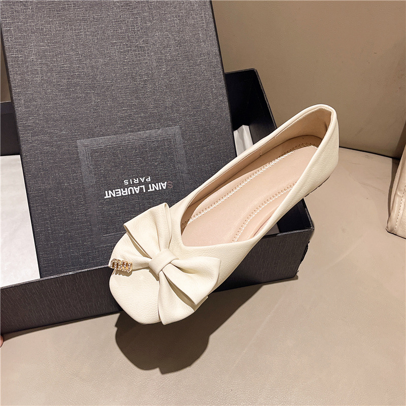 Flat Shallow Mouth Summer Single Shoes Women's 2024 Spring and Autumn New Ladies Shoes for Work All-match Soft Bottom Driving Pea Shoes